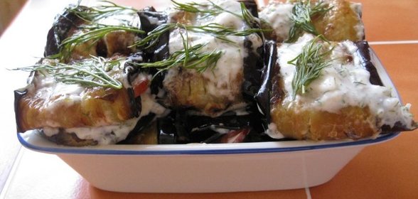 Рулетики из баклажанов и кабачков