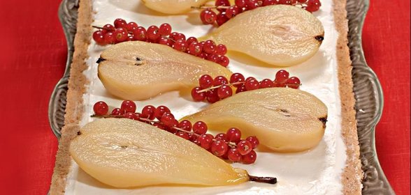 Миндальный чизкейк с грушами