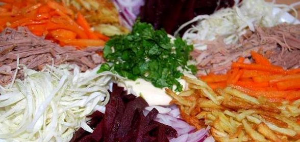 Татарский салат с говядиной