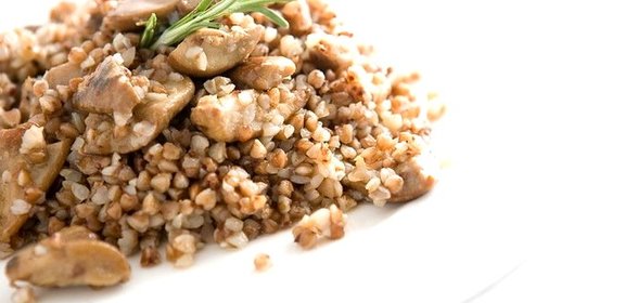 Гречка с белыми грибами