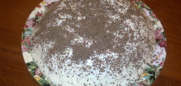 Легкий торт из бананов и печенья