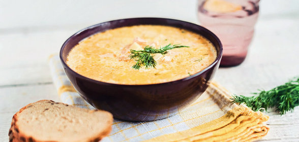 Сливочный суп с семгой