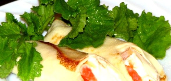 Блинчики с рыбой и сыром