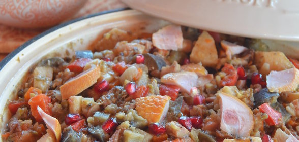 Овощной тажин с машем и копченой курочкой. Тест-драйв с Окраиной