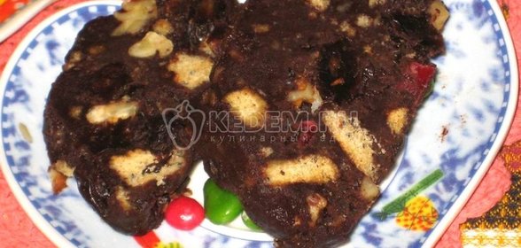 Торт шоколадная колбаска