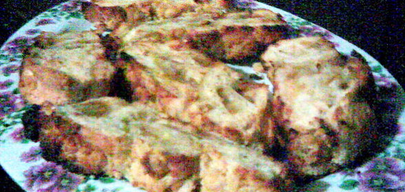 Нежданные ванильные сухарики с яблоками и творожной прослойкой