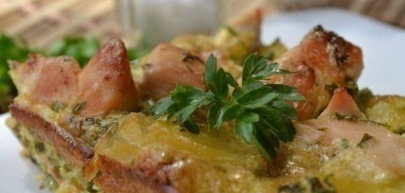 картофельная запеканка из куриных грудок