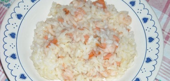 Ризотто с копченым лососем