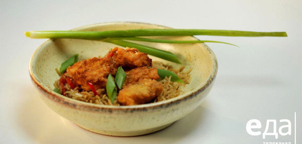 Треска в кляре с рисом в азиатском стиле