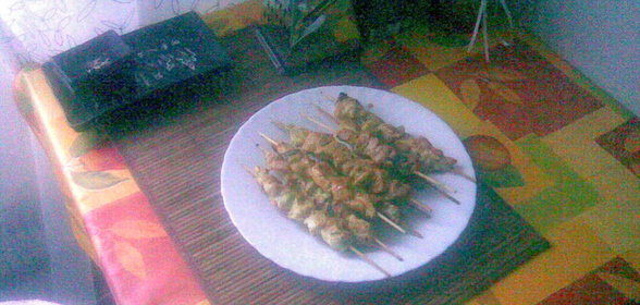 Куриные шашлычки с овощами