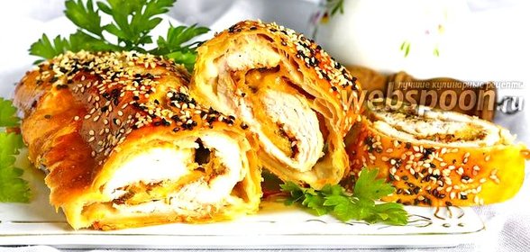 Куриный рулет в тесте