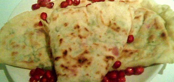 Кутабы с зеленью+гранаты