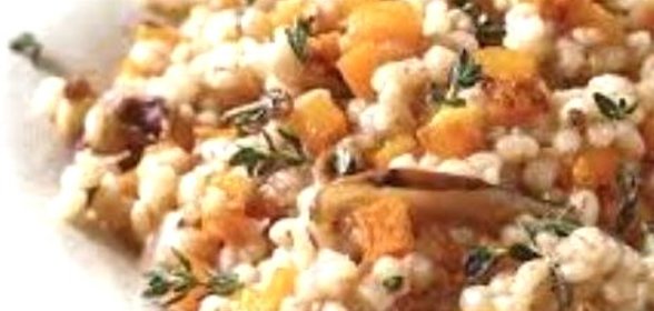 Перловка с тыквой и грибами