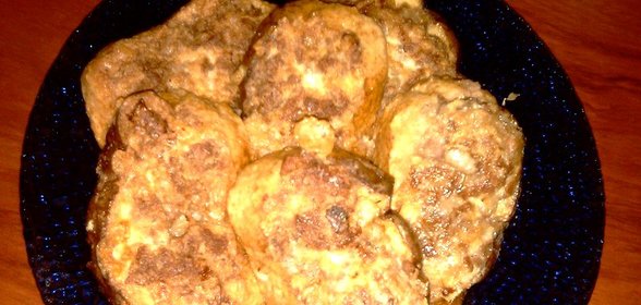 Гренки с мясом