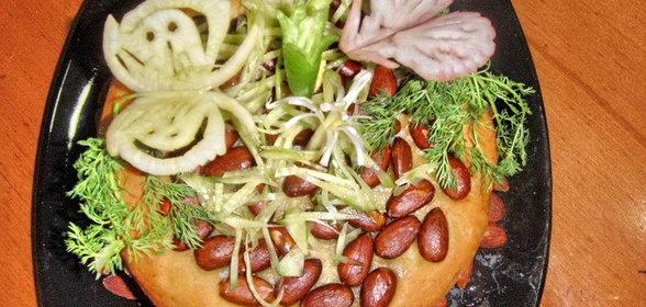 Плов в тесте с миндалем