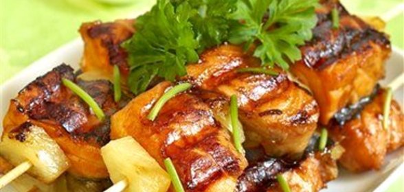 Шашлык из лосося с медом