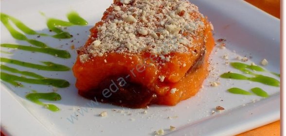 Пюре из тыквы со сливовым повидлом