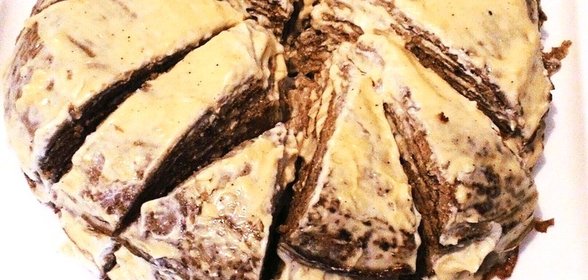 Печеночный торт чесноком и майонезом