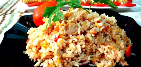 Рис с тунцом и овощами