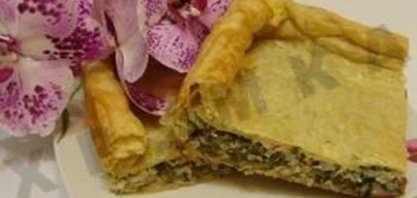 Пирог с рисом фасолью и рыбой