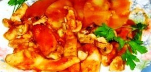 Ломти индюшатины с грибами