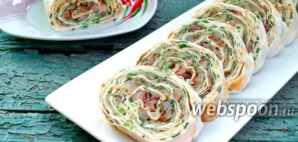 Рулет из лаваша с сельдью