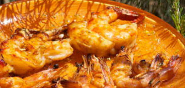 Креветки-гриль в апельсиново-соевом соусе