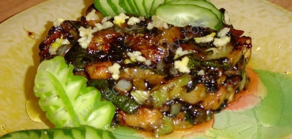 Жареные кабачки в соусе