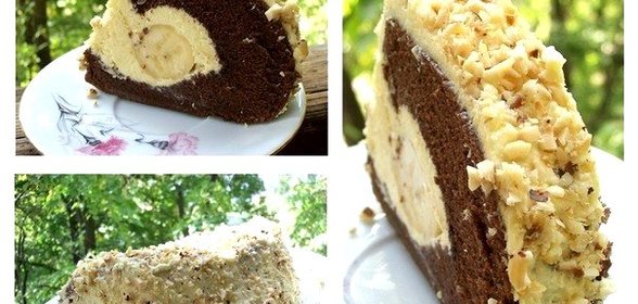 Шоколадный торт с бананом