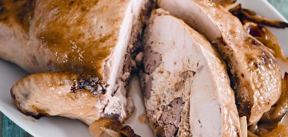 Галантин из курицы с печенкой и грибами