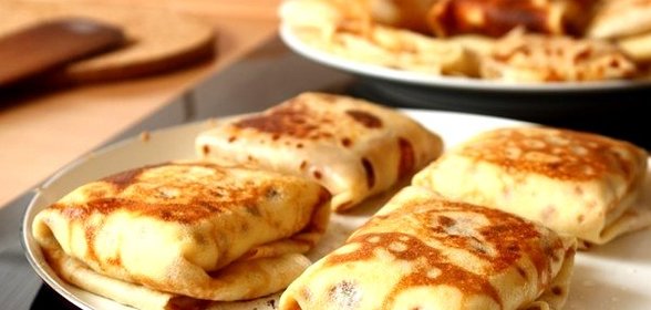 Блинчики с грибами и яйцом