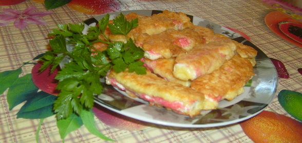 крабовые палочки в сырном кляре
