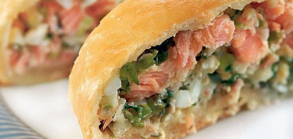 Скандинавский рыбный пирог с копченой горбушей