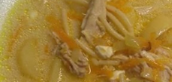 Суп с плавленым сыром и курицей