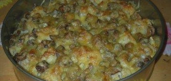 Запеканка из цветной капусты с грибами