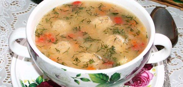 Суп с рыбными фрикадельками