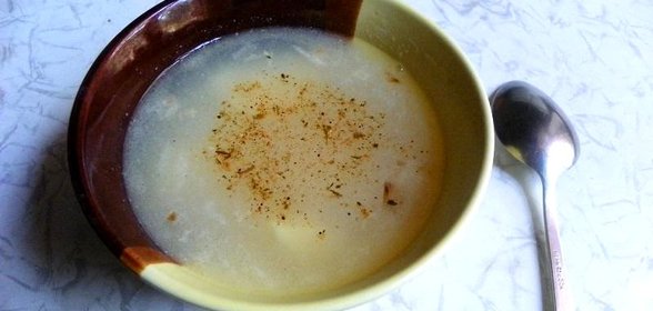 Суп с яично - творожной заправкой