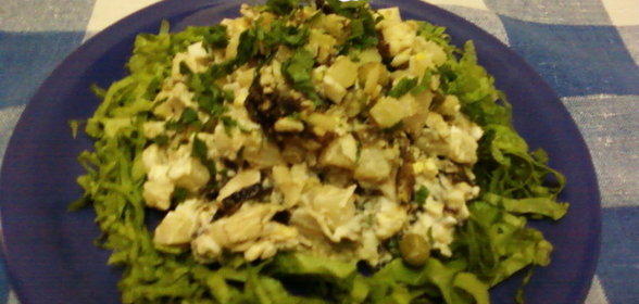 Гусь,тушённый с капустой