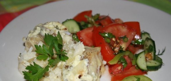 Нототения в духовке с двумя сырами