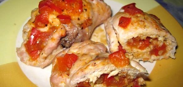 Куриные рулетки с овощами