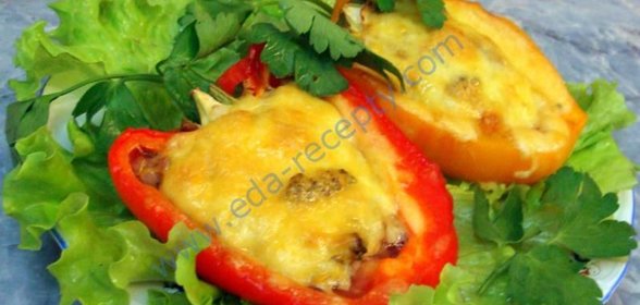 Перец, фаршированный говядиной и брокколи