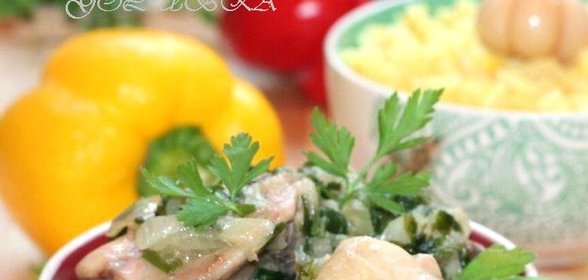Азербайджанский плов с курицей и зеленью