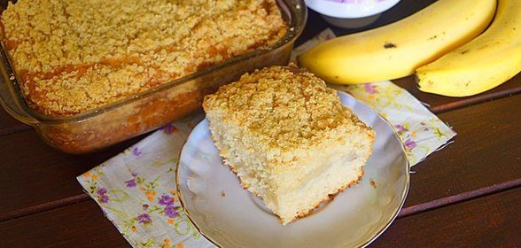 Бразильский банановый пирог (Cuca de Banana)