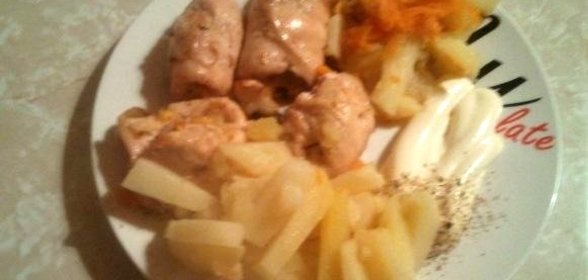 Куриные рулетики с начинкой