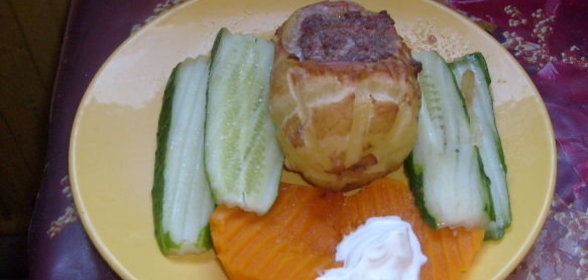 Салат из сырой редьки с простоквашей