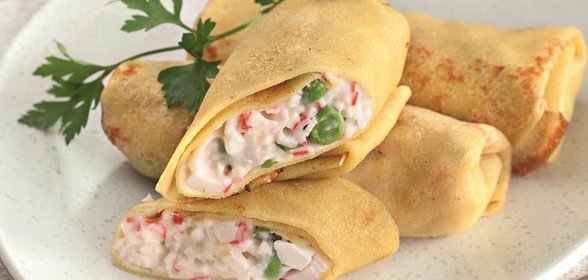 Блинчики карри с крабовым мясом