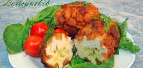 Куриные котлеты с сыром Папараць кветка