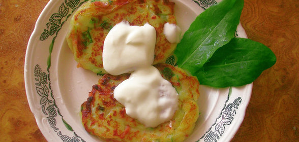 оладушки картофельные с сыром и колбасой