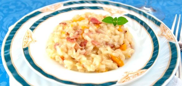 Ризотто с беконом и болгарским перцем