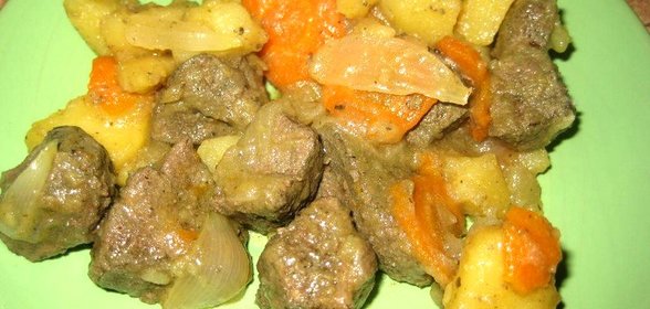 Жаркое из печени с картофелем